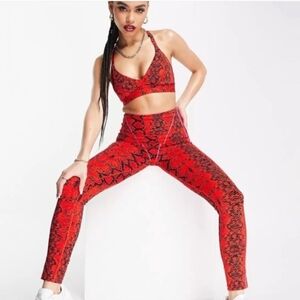 Adidas X Ivy Park Red Pink And Black Leggings Size Small